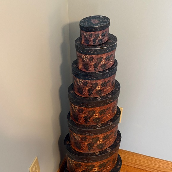 Floral Patterned Decorative Stacking/Nesting Boxes - Picture 4 of 9